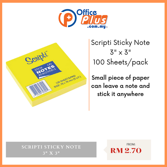Scripti Stick On Note - OfficePlus