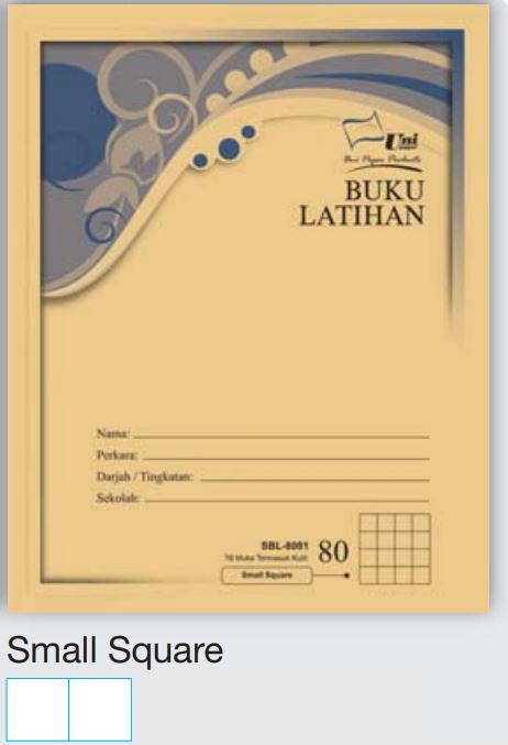 UNI EXERCISE BOOK 80PGS SMALL SQUARE KRAFT COVER SBL-8085 - OfficePlus