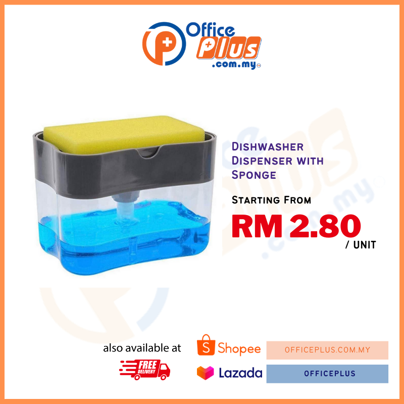 Soap Dishwash Dispenser with Sponge - OfficePlus