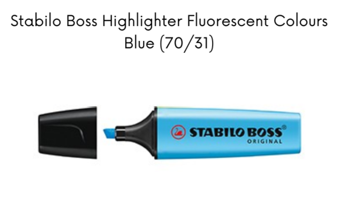 Stabilo Boss Highlighter - Flourecent Colours - OfficePlus