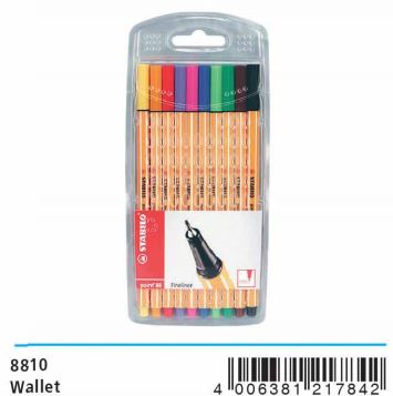 Stabilo Point88 Fineliner Pen 0.4mm (8810) Wallet of 10 Colours - OfficePlus