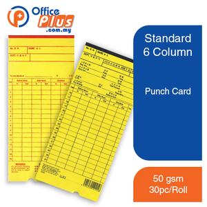 Standard 6 Column Punch Card - OfficePlus