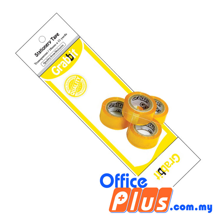 Grabbit Stationery Tape 18mm x 15 yards - 4 rolls/pack - OfficePlus