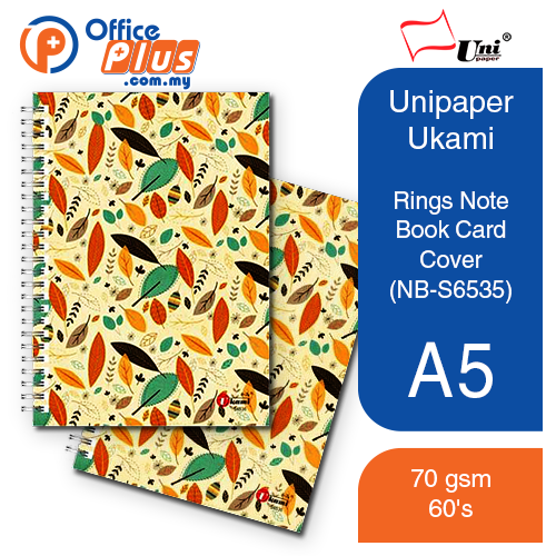 UNIPAPER UKAMI A5 RING NOTE BOOK CARD COVER (NB-S6535) - OfficePlus