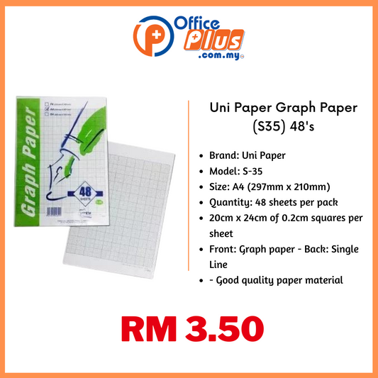 Uni Paper Graph Paper (S35) 48's - OfficePlus