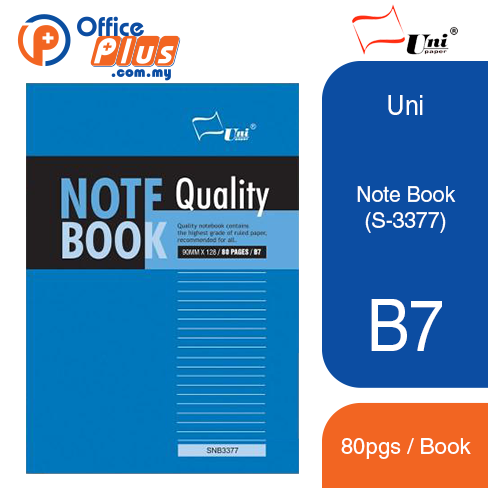 UNI B7 Note Book 80pgs (S-3377) - OfficePlus