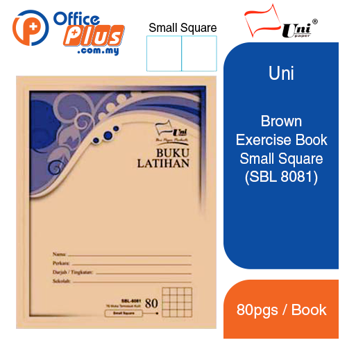 UNI Exercise Book 80pgs- Small Square SBL-8081 - OfficePlus