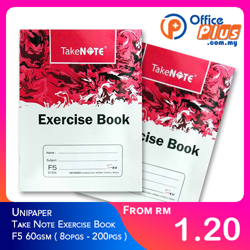 Unipaper Take Note Exercise Book F5 60gsm ( 8opgs - 200pgs ) - OfficePlus