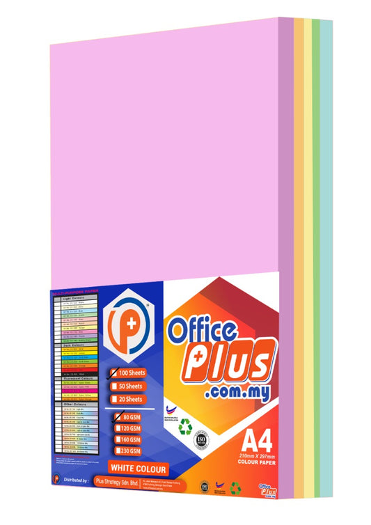 OP Mix Light Colour A4 Paper 80gsm 100 Sheets - OfficePlus