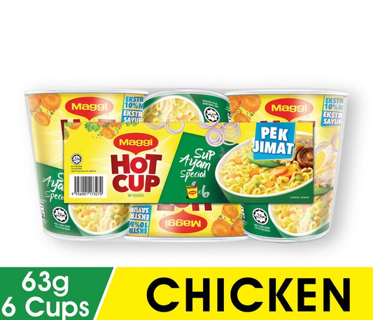 Maggi Hot Cup Chicken (6 Cups x 63g) - OfficePlus