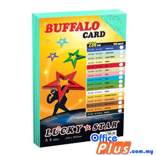 Lucky Star A4 Fancy Card BF C230-2 Light Blue 230gsm - 100 sheets - OfficePlus