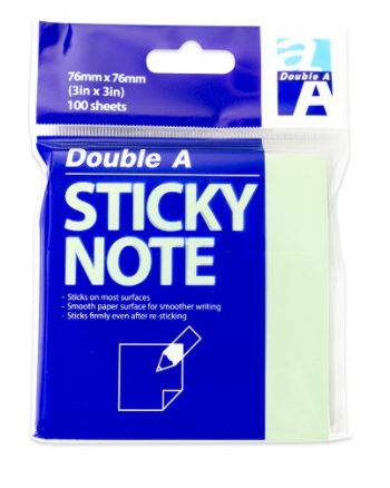 Double A Sticky Note 76 x 76 mm (3" X 3") - OfficePlus