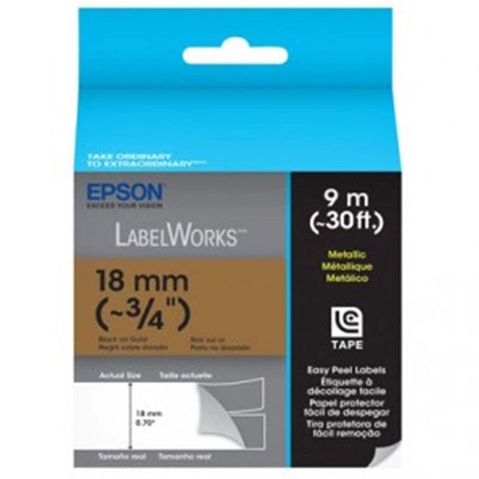 Epson 18mm x 8m Blk on Gold Tape C53S655507 ( Item No: EPS LK-5KBM ) - OfficePlus