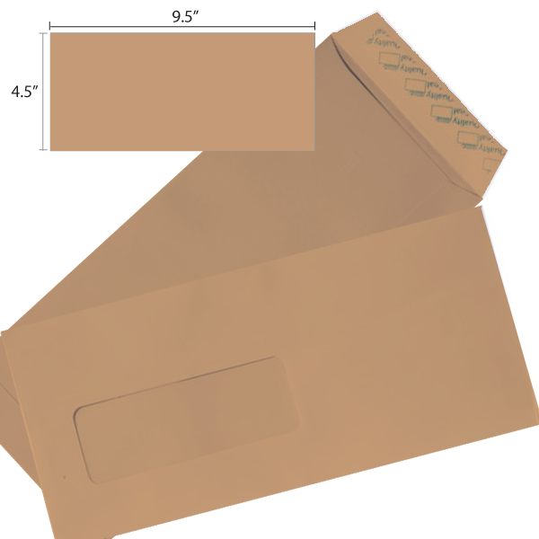 Butterfly Brown Envelope – 4.5″ x 9.5″- Window 500’S/Box - OfficePlus